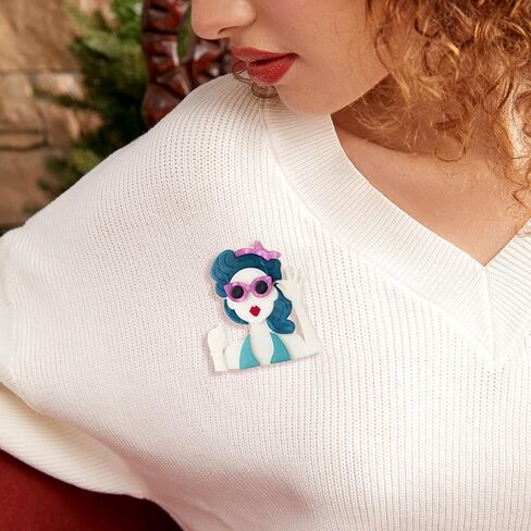 Acrylic Figure Girl Brooches Unisex Party Lapel Decor in Kuwait