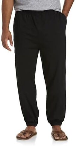Harbor Bay by DXL Men's Big and Tall Cinched-Hem Jersey Pants in Kuwait