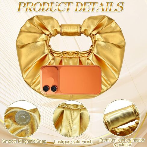 4 Pcs Gold Clutch Purses Jewelry Sets for Women, Gold Evening Bag Handbag Prom Jewelry Set, Formal Prom Purse Necklace Earrings Bracelet for Party Wedding Formal in Saudi Arabia