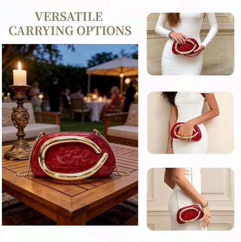 Clutch Purses for Women Acrylic Handbags, women Evening Bag for Wedding Prom Cocktail Party Events | Elegant in Kuwait