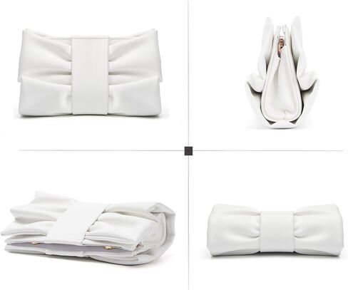 Women Clutch Bag Dressy Formal Handbag Pleated PU Clutch Purse Detachable Chain Crossbody Bag in Saudi Arabia