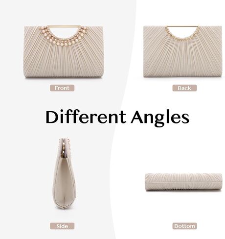 Pleated Satin Clutch Purse for Women, Evening Bag with Chain Formal for Wedding Party in Saudi Arabia