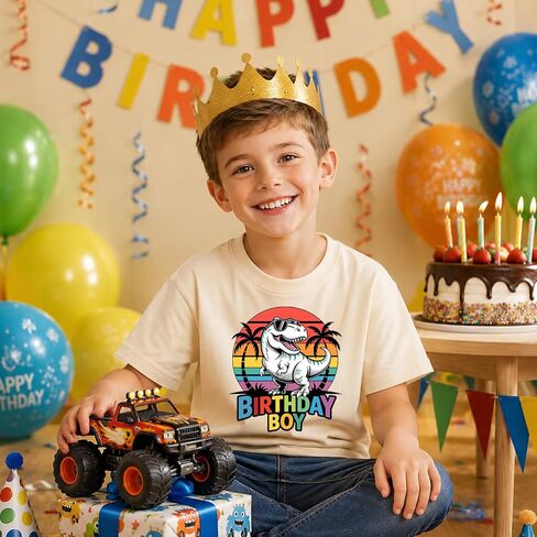 Birthday Boy Shirt 2nd 3rd 4th 5th 6th 7th 8th Baby Boys Birthday Gift T-Shirt Toddler Kids Birthday Party Short Sleeve Tops in Kuwait