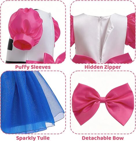 Cat Costume for Kids Cat Birthday Outfit Cat Dress for Girls Birthday Party Dress up Casual Wear 3-8Y in Saudi Arabia