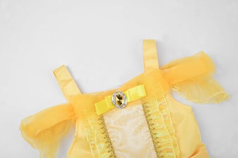 Off Shoulder Layered Princess Costume Dress up for Girls, Yellow in Saudi Arabia