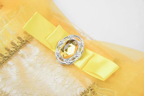 Off Shoulder Layered Princess Costume Dress up for Girls, Yellow in Saudi Arabia