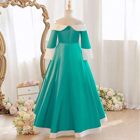 Princess Costume Dress for Girls Halloween Cosplay Party Dress Up With Crown Earrings Brooch Star Stick Accessories in Saudi Arabia