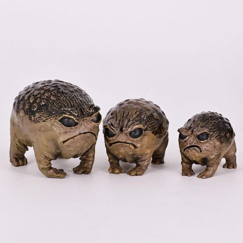 MOLMH 3-Pack Weird Frog Statue Set - Large, Medium, Small Sizes - Queer Grumpy Ugly Angry Toad Sculpture for Outdoor Garden Yard, Fun Novelty Home Office Decor, Unique Gift in Saudi Arabia