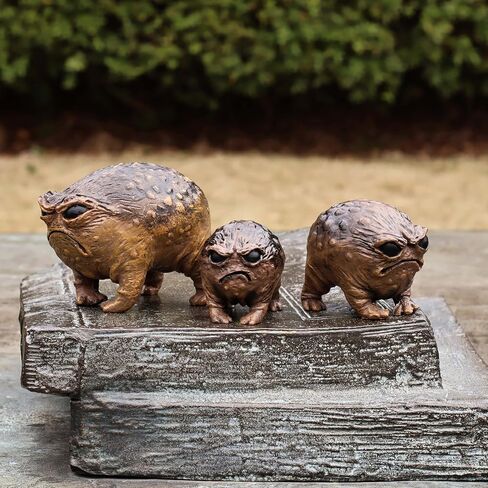 MOLMH 3-Pack Weird Frog Statue Set - Large, Medium, Small Sizes - Queer Grumpy Ugly Angry Toad Sculpture for Outdoor Garden Yard, Fun Novelty Home Office Decor, Unique Gift in Saudi Arabia