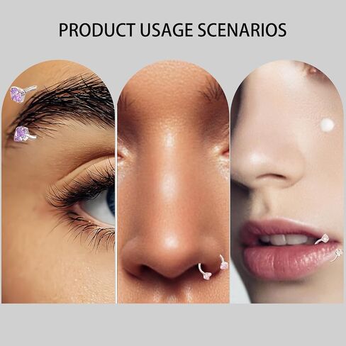 13 PCS Hoop Nose Rings for Women with Noses Ring Tool, Horse Shoe Nose Rings for Women, 6mm and 8mm Horseshoe Noses Ring Hoops for Womens Men Daith Lip Piercing in Saudi Arabia