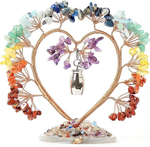 Small Keepsake Urn for Human Ashes,Stainless Steel Mini Sharing Urn with Colorful Crystal Tree of LifeDecorative Cremation Memorial Urn for Loss of Dad Mom Pet Dog or Cat in Saudi Arabia