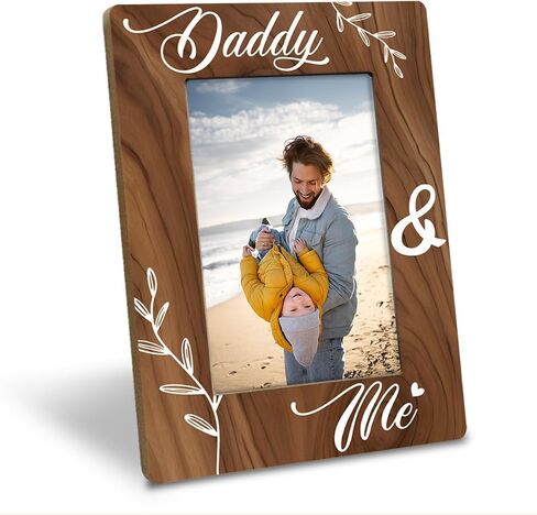 Daddy Gift from Daughter Son, Daddy & Me Photo Frame, Holds 4 x 6 Inch Photo, Farmhouse Wooden Picture Frame Gifts, Father's Day Gifts for Best Dad A1 in Saudi Arabia