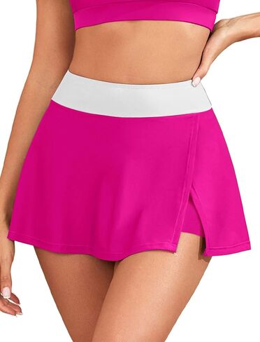 ZAFUL Women Swim Skirt with Built-in Shorts Tummy Control Skirted Swimsuit Bottom Split High Waisted Swim Skort in Kuwait