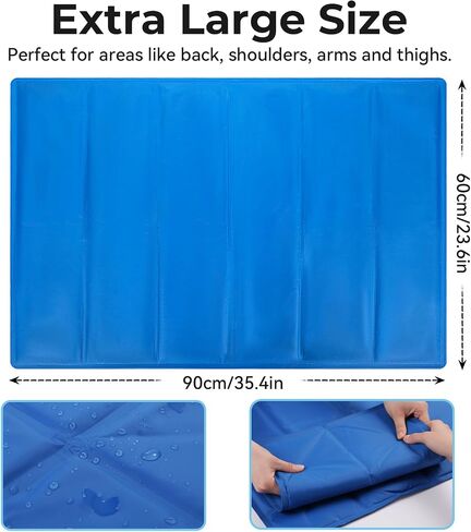 Cooling Mat 23.6" x 35.4", Reusable Gel Cooling Pad for Hot Sleepers, Portable Non-Slip Cooling Mat for Bed, Chair, Sofa & Office Use in Saudi Arabia