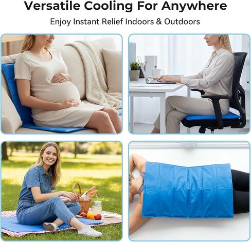 Cooling Mat 23.6" x 35.4", Reusable Gel Cooling Pad for Hot Sleepers, Portable Non-Slip Cooling Mat for Bed, Chair, Sofa & Office Use in Saudi Arabia