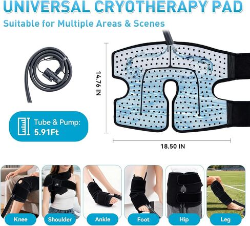 Cold Therapy Machine with Programmable Timer, Cryotherapy Pain Relief with Compression Pad, Portable Ice Machine for Knee After Surgery in Saudi Arabia
