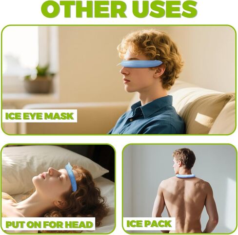 + Cooling Neck Wrap for Fever Relief, Summer Heat Cooler, Reusable Ice Pack for Hot Flashes, Neck Cooling Tube, Breathable and Wearable,Blue (2packs) in Kuwait