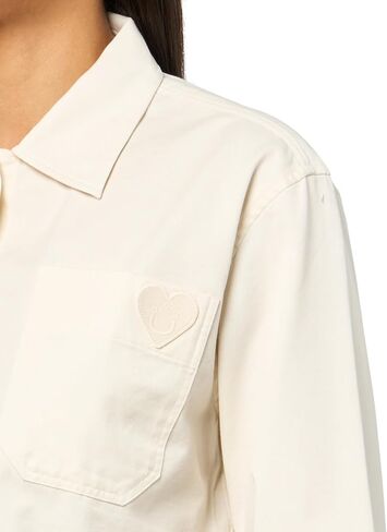 HUGO Women's Heart Logo Cropped Button Down Shirt in Kuwait