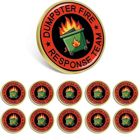 6/12/50/100Pcs Dumpster Fire Laple Pins Dumpster Fire Response Team Brooch Hilarious Gifts for Coworkers Team Members in Kuwait