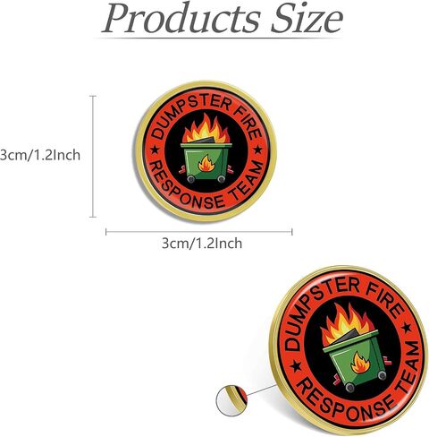 6/12/50/100Pcs Dumpster Fire Laple Pins Dumpster Fire Response Team Brooch Hilarious Gifts for Coworkers Team Members in Kuwait