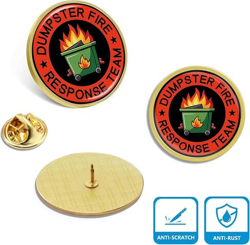 6/12/50/100Pcs Dumpster Fire Laple Pins Dumpster Fire Response Team Brooch Hilarious Gifts for Coworkers Team Members in Kuwait