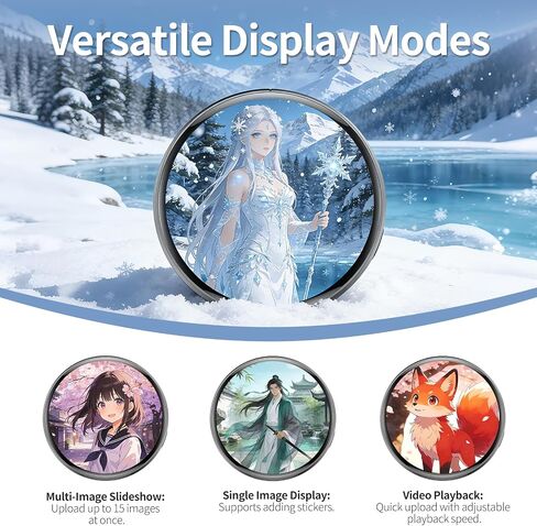 Digital Badge Pin with Anime Themed Pixel Screen, Bluetooth HD Touchscreen Badge Electronic Smart Display, 1.70-inch 360x360 Resolution Photo Video GIF for Cosplay, Conventions, Events in Saudi Arabia