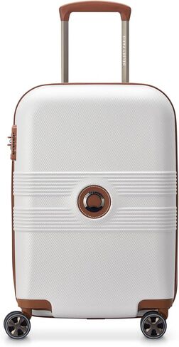 DELSEY PARIS Flanerie SE - Hardside Carry-On Luggage 19 Inch - 360° Dual Spinner Wheels - TSA Lock - 5-Year Warranty - Lightweight Polycarbonate Travel Suitcase with Vegan Leather, Champagne in Kuwait
