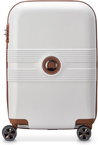 DELSEY PARIS Flanerie SE - Hardside Carry-On Luggage 19 Inch - 360° Dual Spinner Wheels - TSA Lock - 5-Year Warranty - Lightweight Polycarbonate Travel Suitcase with Vegan Leather, Champagne in Kuwait