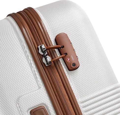 DELSEY PARIS Flanerie SE - Hardside Carry-On Luggage 19 Inch - 360° Dual Spinner Wheels - TSA Lock - 5-Year Warranty - Lightweight Polycarbonate Travel Suitcase with Vegan Leather, Champagne in Kuwait
