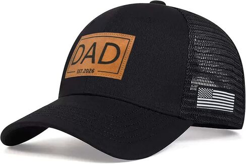 قبعات Dad Est 2026 للرجال والنساء، قبعة سائقي الشاحنات الأمريكية القابلة للتعديل، هدية جديدة للأب في عيد ميلاد الأب in Kuwait