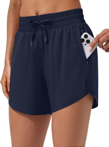 ASPO Women's 5" Athletic Shorts Quick Dry Running Shorts Lightweight Gym Workout Shorts with Zipper Pockets UPF 50+ in Saudi Arabia