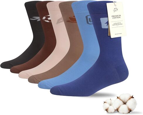 MAKABO Mens Dress Socks, 98% Prenium Cotton, Everyday Crew Work Socks for Business Casual Wear in Saudi Arabia