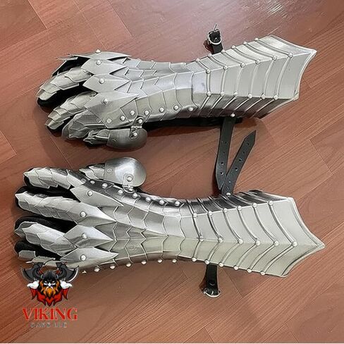 Medieval Armor Gauntlets, Metal Cosplay Gloves, Fantasy Ringwraith Costume Accessories, Gothic Style, Adult Size in Saudi Arabia