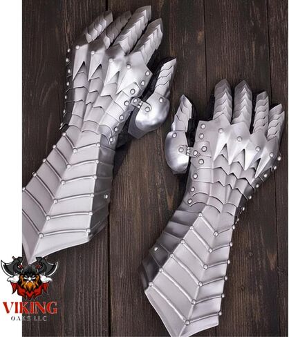 Medieval Armor Gauntlets, Metal Cosplay Gloves, Fantasy Ringwraith Costume Accessories, Gothic Style, Adult Size in Saudi Arabia