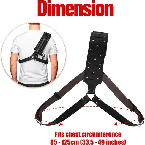 Medieval Back Holster Sword Holder - Adjustable PU Leather Strap, Katana Sheath Frog Shoulder Belt for Armor, Renaissance, Vikings Cosplay, and Warrior Costume with Buckle Crossbody Case in Kuwait