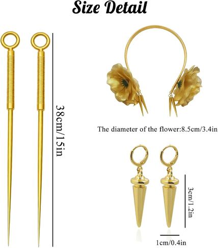 Yor Forger Weapon,Yor Forger Cosplay Headband Earrings Accessories Set Anime Props Role Play Gift Gold in Saudi Arabia