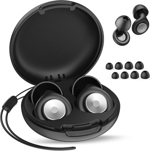 Earplugs for Hearing Protection and Noise Reduction, Sleeping Noise Cancelling, 30dB Soft Silicone Hearing Protection Earplugs, Reusable with Case & 8Eartips for Deep Focus, Black in Kuwait