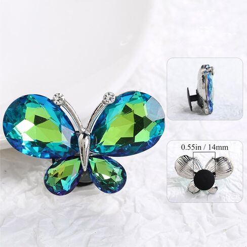 4PCS Crystal Butterfly Beach Bag Shoes Accessories Charms Alloy Glass Charms Compatible with Bogg Bags Women Accessories for Party and Birthday Gifts in Saudi Arabia