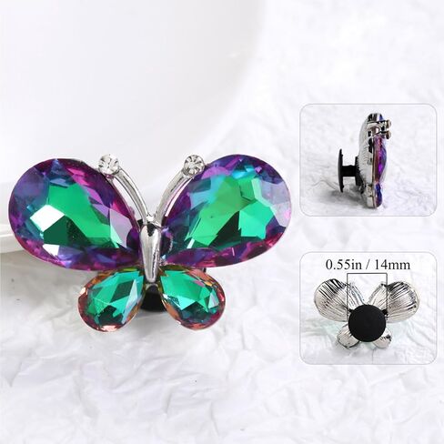 4PCS Crystal Butterfly Beach Bag Shoes Accessories Charms Alloy Glass Charms Compatible with Bogg Bags Women Accessories for Party and Birthday Gifts in Saudi Arabia