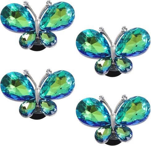 4PCS Crystal Butterfly Beach Bag Shoes Accessories Charms Alloy Glass Charms Compatible with Bogg Bags Women Accessories for Party and Birthday Gifts in Saudi Arabia