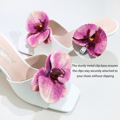 Artificial Butterfly Orchid Shoe Clips Decorative Removable Flower Shoe Buckle Wedding Bridal High Heels Sandals Bag Charm Accessories for Women in Saudi Arabia