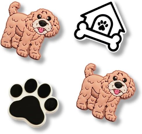 Cockapoo Shoe Charms - Cute Cockapoo Dog Decoration Charms Gift for Boys Kids Teens and Adults - Set of 4 in Kuwait