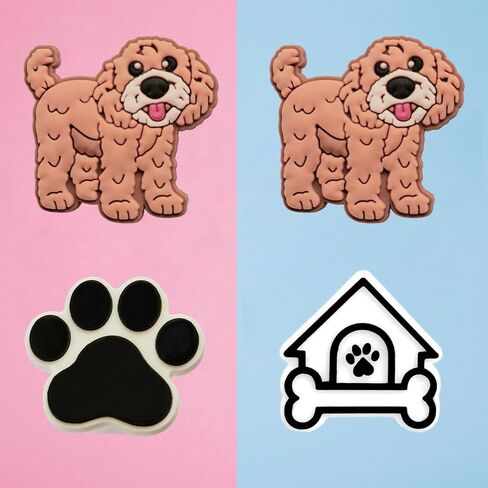 Cockapoo Shoe Charms - Cute Cockapoo Dog Decoration Charms Gift for Boys Kids Teens and Adults - Set of 4 in Kuwait