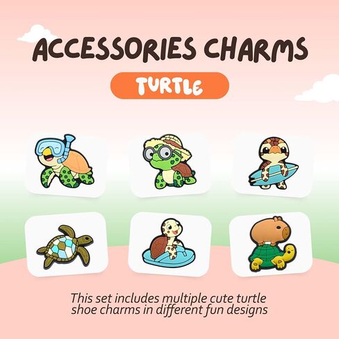 Turtle Shoe Charms Set, 10PCS Cute Sea Turtle PVC Charms for Clogs and Sandals, Ocean Animal Shoe Accessories, Party Favors, Birthday Gifts in Saudi Arabia