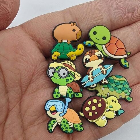 Turtle Shoe Charms Set, 10PCS Cute Sea Turtle PVC Charms for Clogs and Sandals, Ocean Animal Shoe Accessories, Party Favors, Birthday Gifts in Saudi Arabia