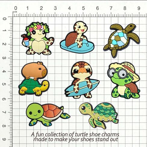 Turtle Shoe Charms Set, 10PCS Cute Sea Turtle PVC Charms for Clogs and Sandals, Ocean Animal Shoe Accessories, Party Favors, Birthday Gifts in Saudi Arabia