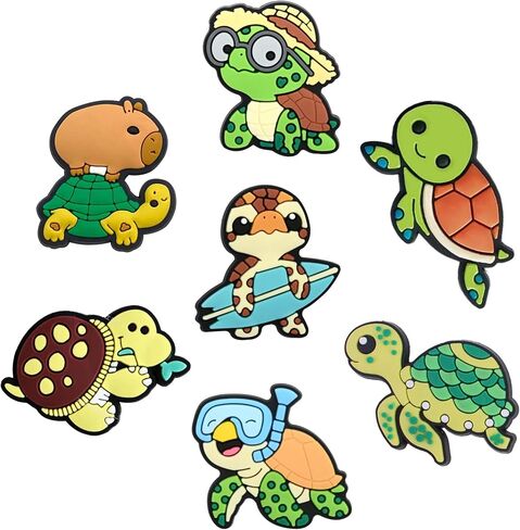 Turtle Shoe Charms Set, 10PCS Cute Sea Turtle PVC Charms for Clogs and Sandals, Ocean Animal Shoe Accessories, Party Favors, Birthday Gifts in Saudi Arabia