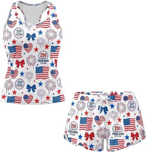 FUSURIRE Women's 2-Piece Tankini Swimsuit Set,Racerback Tank Top with High-Waisted Board Shorts Modest Bathing Suit in Saudi Arabia