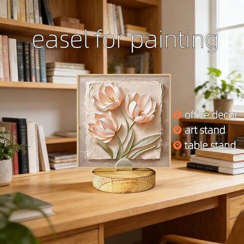 4 Pcs Premium Wood Adjustable Stained Glass Display Stands Tabletop Easels, Upright Book Display Holder for Tile, Photo Album, CD, Magazine, Postcard, Picture, Plate, Artworks, Phone, Photos, Décor(circles) in Saudi Arabia