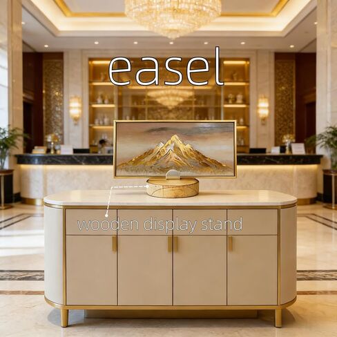 4 Pcs Premium Wood Adjustable Stained Glass Display Stands Tabletop Easels, Upright Book Display Holder for Tile, Photo Album, CD, Magazine, Postcard, Picture, Plate, Artworks, Phone, Photos, Décor(circles) in Saudi Arabia
